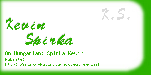 kevin spirka business card